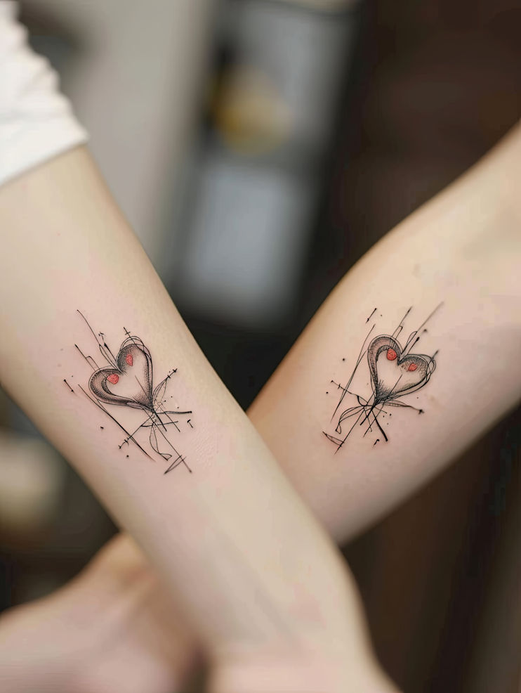 Tatuaje simbólico de corazones